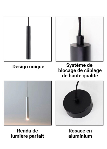 caractéristiques lampe de suspension GU10